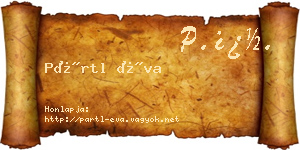Pártl Éva névjegykártya
