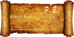 Pártl Éva névjegykártya